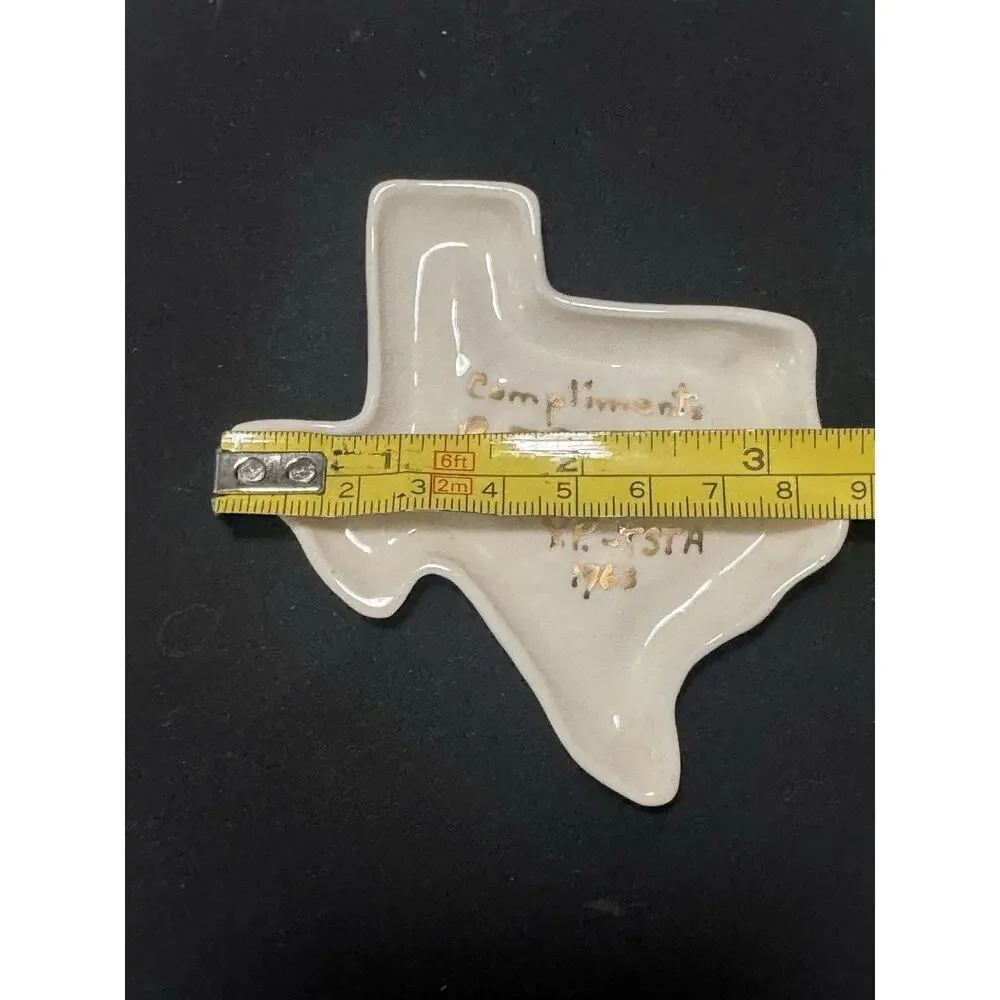 Texas Shaped Ceramic Dish Texas Memorabilia Political Campaign 1963 TSTA Vintage